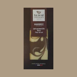 Tablette De Chocolat Lait Caramel 33% Marbrée Blanc Fleur De Sel