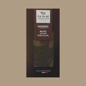 Tablette De Chocolat Noir 67% Marbrée Lait Café Et Grains De Café