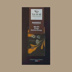Tablette De Chocolat Noir 67% Marbrée Orange Écorces D’Orange